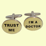Bassin and Brown Trust Me I'm A Doctor Cufflinks - White,Black and Silver