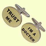 Bassin and Brown Trust Me I'm A Doctor Cufflinks - White,Black and Silver