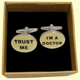 Bassin and Brown Trust Me I'm A Doctor Cufflinks - White,Black and Silver