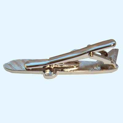 Bassin and Brown Airplane Tie Bar - Silver