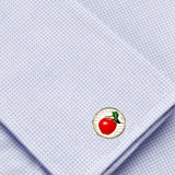 Bassin and Brown Apple Fruit Cufflinks - Red, White and Green