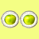 Bassin and Brown Apple Fruit Cufflinks - Green and White