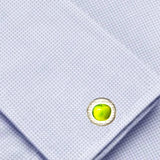 Bassin and Brown Apple Fruit Cufflinks - Green and White