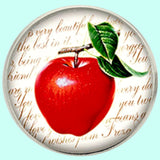 Bassin and Brown Apple Fruit Jacket Lapel Pin - Red and White