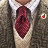 Bassin and Brown Apple Fruit Jacket Lapel Pin - Red and White