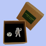 Bassin and Brown Astronaut Lapel Pin  - Silver