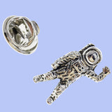 Bassin and Brown Astronaut Lapel Pin  - Silver