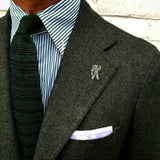 Bassin and Brown Astronaut Lapel Pin  - Silver