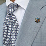 Bassin and Brown Astronomical Clock Lapel Pin  - Blue.Navy.Orange.Grey