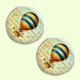 Bassin and Brown Hot Air Balloon Cufflinks - Blue, Yellow and Red