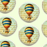 Bassin and Brown Hot Air Balloon Cufflinks - Blue, Yellow and Red