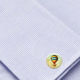 Bassin and Brown Hot Air Balloon Cufflinks - Blue, Yellow and Red