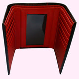 Bassin and Brown Trifold 10 Card Slot Wallet - Black and Red