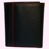Bassin and Brown Trifold 10 Card Slot Wallet - Black and Red
