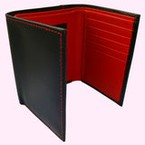 Bassin and Brown Trifold 10 Card Slot Wallet - Black and Red