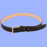 Bassin and Brown Contrasting Stitch Leather  Belt - Black