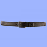 Bassin and Brown Contrasting Stitch Leather  Belt - Black