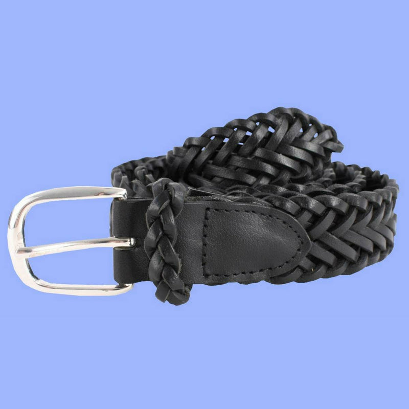 Bassin and Brown Black Plaited Leather Belt (Size 32