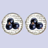 Bassin and Brown Blackcurrant Fruit Cufflinks - Purple and White