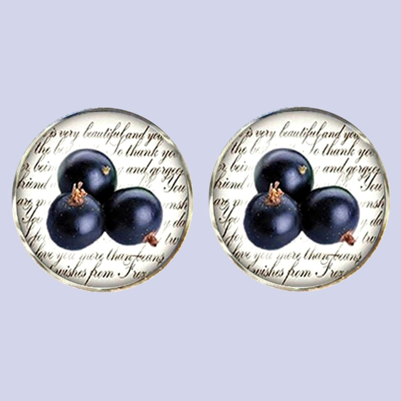 Bassin and Brown Blackcurrant Fruit Cufflinks - Purple and White
