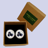 Bassin and Brown Blackcurrant Fruit Cufflinks - Purple and White