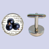 Bassin and Brown Blackcurrant Fruit Cufflinks - Purple and White