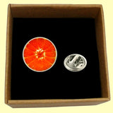 Bassin and Brown Blood Orange Fruit Jacket Lapel Pin