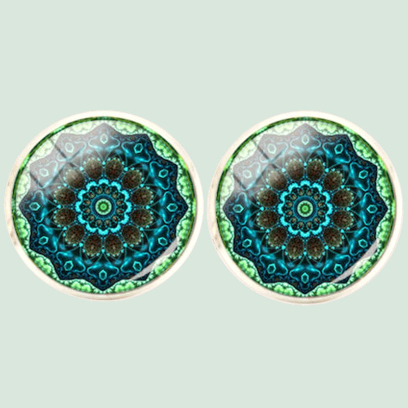 Bassin and Brown - Bohemian Swirl Cufflinks - Mint, Green. and Navy