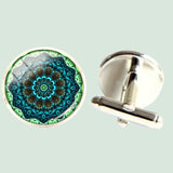 Bassin and Brown - Bohemian Swirl Cufflinks - Mint, Green. and Navy