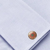 Bassin and Brown Bohemian Swirl Cufflinks -Wine.Green.Yellow.Blue