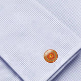 Bassin and Brown Bohemian Swirl Cufflinks - Orange, Red and Green