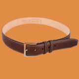 Bassin and Brown - Brown Leather Belt - Contrast Stitching
