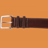 Bassin and Brown - Brown Leather Belt - Contrast Stitching
