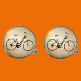 Bassin and Brown Bicycle Cufflinks - Black and White