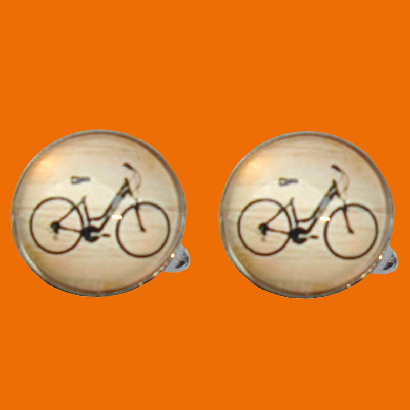 Bassin and Brown Bicycle Cufflinks - Black and White