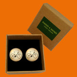 Bassin and Brown Bicycle Cufflinks - Black and White