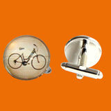 Bassin and Brown Bicycle Cufflinks - Black and White