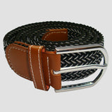 Bassin and Brown Chevron Stripe Woven Belt - Black