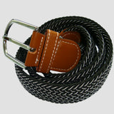 Bassin and Brown Chevron Stripe Woven Belt - Black