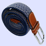 Bassin and Brown Chevron Woven Elasticated Belt - Navy and White