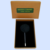 Bassin and Brown Black Chrysanthemum Flower Jacket Lapel Pin
