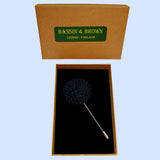 Bassin and Brown Black Chrysanthemum Flower Jacket Lapel Pin