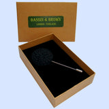 Bassin and Brown Black Chrysanthemum Flower Jacket Lapel Pin