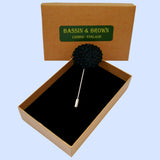 Bassin and Brown Black Chrysanthemum Flower Jacket Lapel Pin