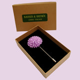 Bassin and Brown Lilac Chrysanthemum Flower Jacket Lapel Pin