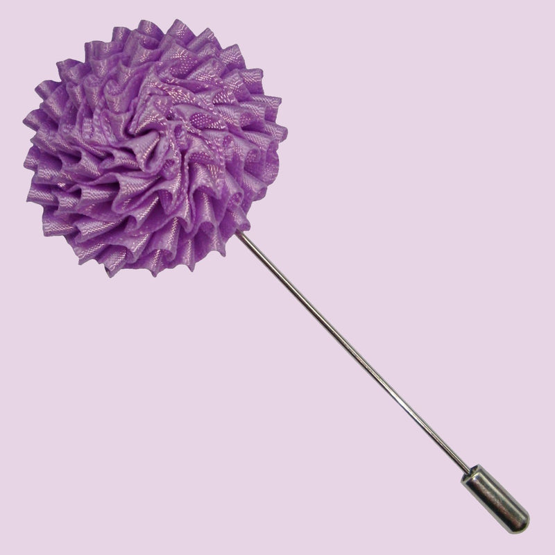 Bassin and Brown Lilac Chrysanthemum Flower Jacket Lapel Pin