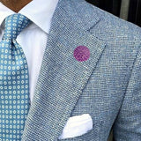 Bassin and Brown Lilac Chrysanthemum Flower Jacket Lapel Pin
