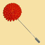 Bassin and Brown Orange Chrysanthemum Flower Jacket Lapel Pin