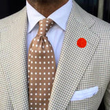 Bassin and Brown Orange Chrysanthemum Flower Jacket Lapel Pin