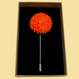 Bassin and Brown Orange Chrysanthemum Flower Jacket Lapel Pin